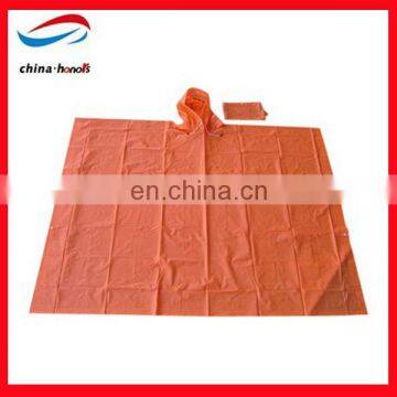 designer rain ponchos/durable orange rain poncho