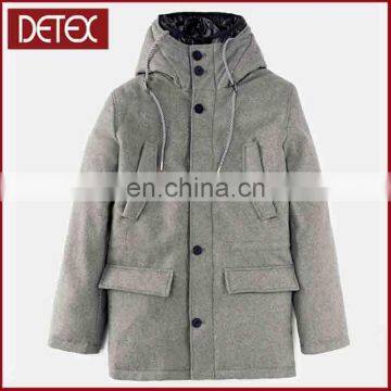 Winter Hooded Wool Heavy Padding Mens Parka