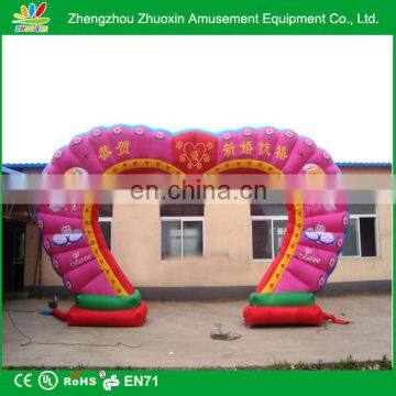 New design high quality heart shape,get married,marry up wedding inflatable arch