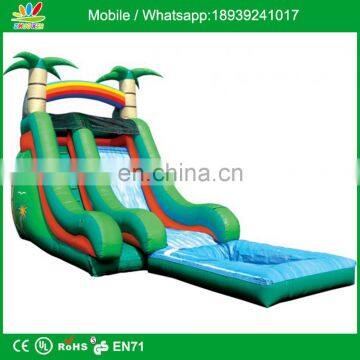 Super Splash Down Tropical Inflatable Water Slide with Pool