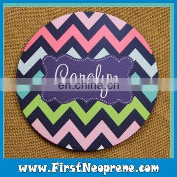 Colorful Monogrammed Babies Didactical Neoprene Coaster