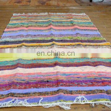 Indian Handmade Chindi Rag Rugs Carpet Floor Home Decor Cotton Dari