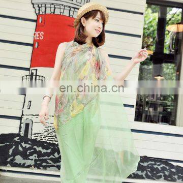 2015fashion style newest silk crepe georgette digital elegant sarong(SP852L)