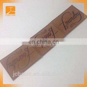 Pu Handmade Custom Metal Logo Leather Clothing Label for Garment photo-2