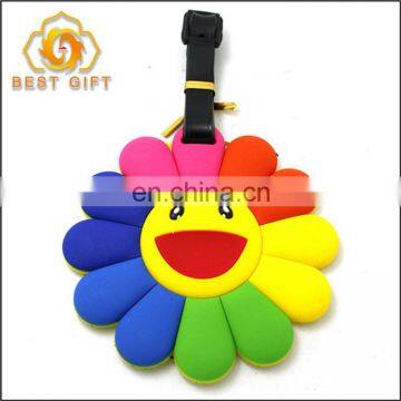 Popular Sun-Flower Plastic Rubber Luggage Tag