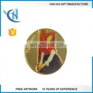 Newest fashion customized metal wedding anniversary souvenir coin