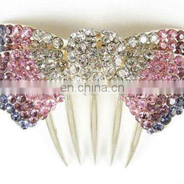 2013 newest fashion alloy rhinestone hair comb fork