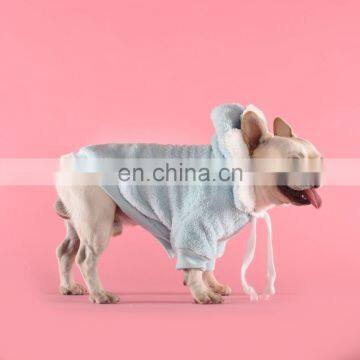 Cute Dog Bulldog Clothes Flannel Coats Jacket Sunflower Design Hoodie Cosplay Pet Apparel photo-6