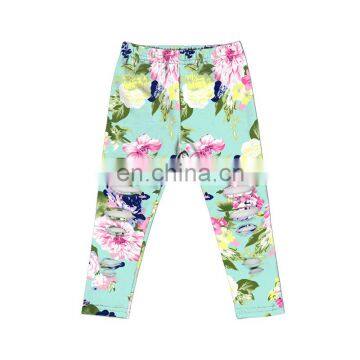 hot sale elastic soft new design charming lotus hole pattern leggings  for children seamless leggings