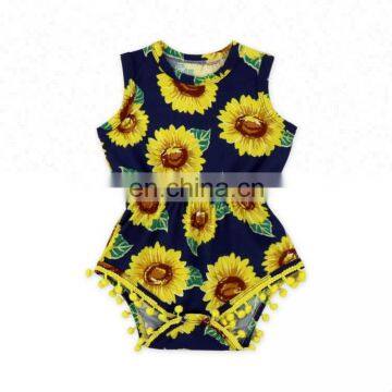 Sleeveless Baby Girl Rompers Custom Print Kids Baby Jumpsuit Romper