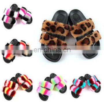 New Women's Fur Slippers Ladies Home Fake Fox Fur Flip Flops Slides Sandals Female Cute Fluffy photo-2