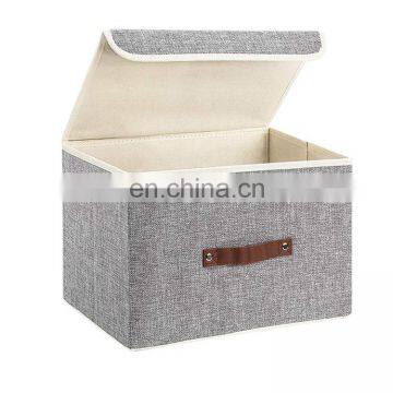 Custom fabric home decorative storage box with lid for clothes storage large size storage cube boxes for sale