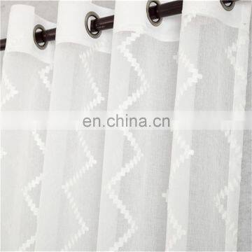 China Supplier Embroidery Sheer Curtains Ready Made Voile Curtains For Living Room, Bedroom photo-4