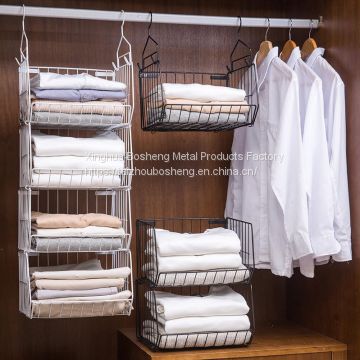 Multifunctional Space Saving Creative Iron Art Closet Storage Rack Multi-Layer Dormitory Wardrobe