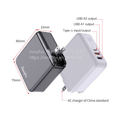 Innisfox 9600mAh Quick Wall Charger 3.0 High Capacity 9600Mah Power Bank With AC Charger and Foldable Plug photo-3