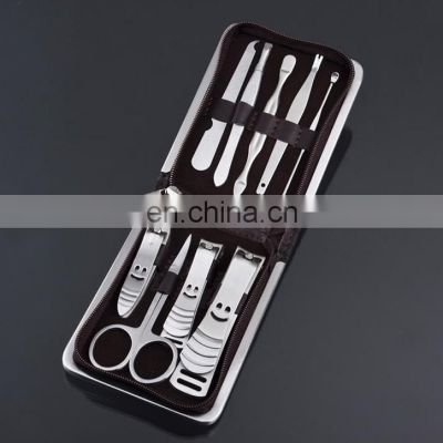 Elegant Faux Leather Case 9pcs Of Tools For Manicuring, Grooming Or Daily Use Custom Nail Clipper Toe Cute Nail Clipper