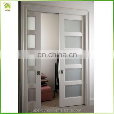 Interior frosted glass sliding pocket doors