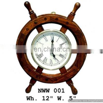 wooden modern design fancy wheel clock