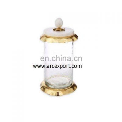 Luxury Lilly Lid Metal & Glass Canister photo-5
