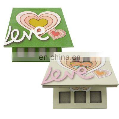 3D view private label cosmetic eye shadow cardboard packing oem makeup eyeshadow pan