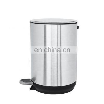 New Popular Modern 5L Kitchen Dustbin Wholesale Stainless Steel Dustbin Round Pedal Trash Bin photo-2