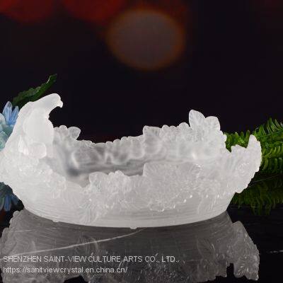 Seckilling On Sale Factory Stock Clearance Limited Ready Quantity W33cm Crystal Tray Entertaining Centerpiece