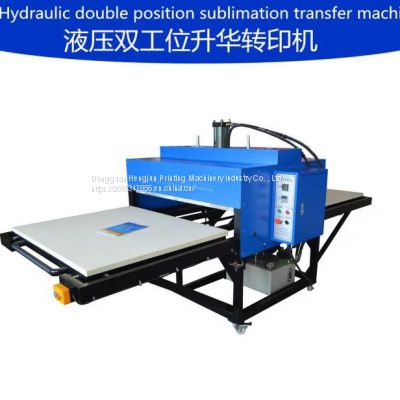 Hengjun large format hydraulic double station cloth sublimator 40 * 60 oil pressure flat heat transfer press double station hot drilling