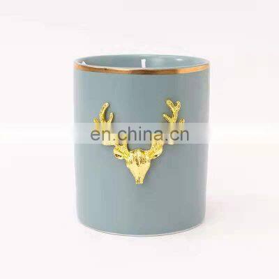 Aromatherapy Candles Christmas Deer Handmade Private Label Scented Soy Wax Smokeless Home Decoration Candles