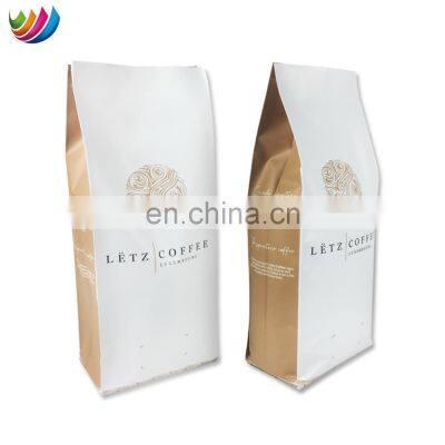 coffee side gusset block bottom bag K-seal one way valve coffee packaging bag with valve