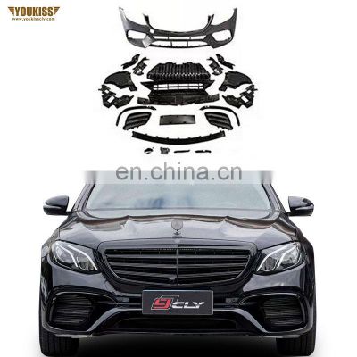 Auto Car Parts Front Bumpers For Benz E Class W213 Modified Standard Edition E63S AMG Body Kits Grille Front Lip License Plate