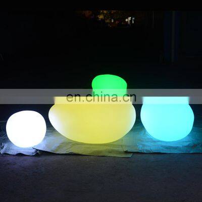 glowing ball lamp /16 color changing rechargeable 3D moon illuminated ball large stones decoration outdoor