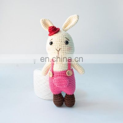 Hot Selling Pink Bunny Amigurumi Crochet Doll Free Pattern for KID Hand Knitting Vietnam Supplier Cheap Wholesale