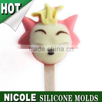 M0045 cartoon wolf Nicole handmade lollipop silicone ice cream pop mold factory