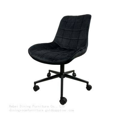 Velvet Dining Chair with Swivel Wheel DC-R08F