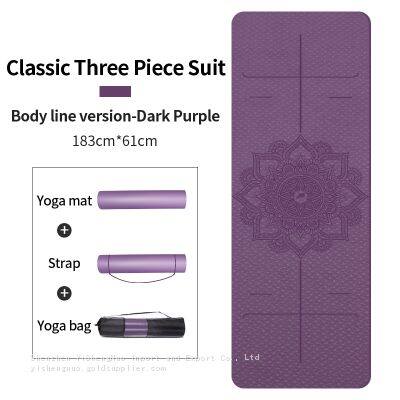 Custom Logo Fitness Equipment Soft Natural Tpe Yoga Mat Material Eco-Friendly TPE Yoga Mat photo-3