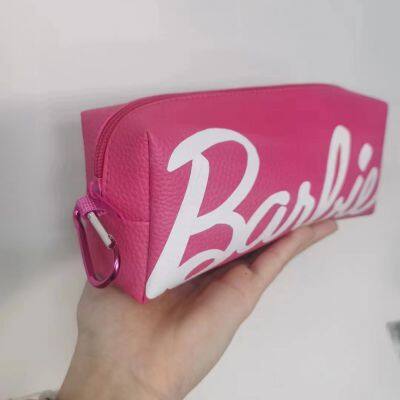 Customized Wholesale Pink Pu Leather Pencil Pouch Fashion Waterproof OEM Available photo-2