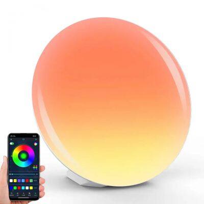 App Control BL Speaker Alarm Clock Smart Sleep Light Wake-up Light Colorful Atmosphere Lamp Light White Noise Sound Machine