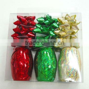 Holographic Gift Wrapping Curly Ribbon and Decorative Bow