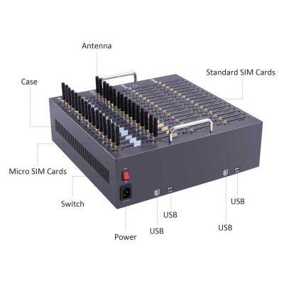 2025 Rare Product Good selling 4G Lte Bulk SMS 64 Ports With 64 Sims Gsm Modem USB Interface Support AT Command Sim Bank router with sim