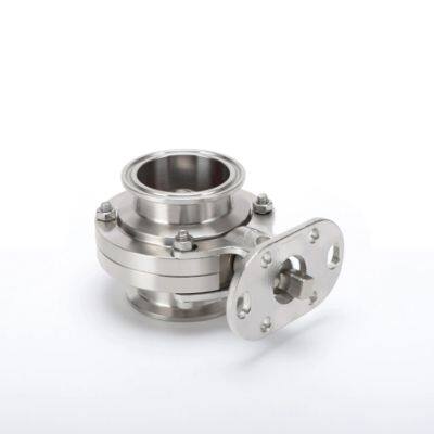 Stainless Steel Butterfly Valve Sanitary Quick Release With Bracket High Platform Clamp Pneumatic Butterfly Valve