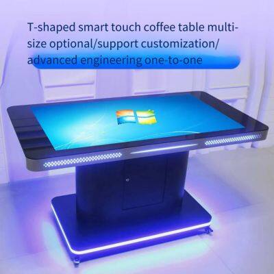 yiju 55-дюймовый умный интерактивный сенсорный стол, кофейный стол с Т-образной емкостной сенсорной панелью, на заказ
