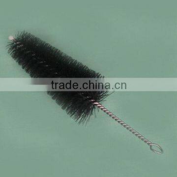 Custom kinds of sizes pipe/tube nylon brush set iron wire handle black tube cleaning brush