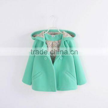 2015 Autumn Girls Overcoat Double-breasted Wind Coat Kids Woolen Overcoat