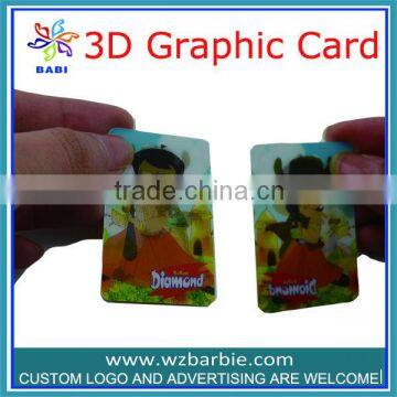 High Quality Lenticular PET 3D flash Card Standard Size