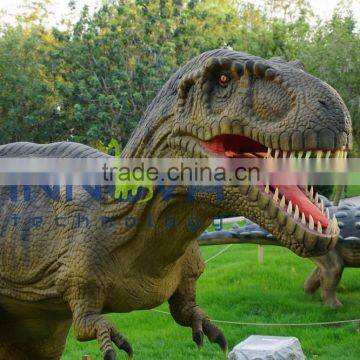 Newly made mechanical robotic 3d dinosaur for public area