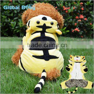 Hot sale dog costume Halloween tiger fleece pet coat soft