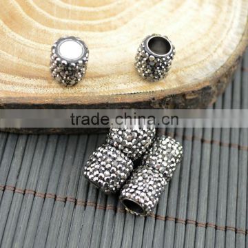 LFD-00C1 Wholesale Pave Rhinestone Crystal Magnetic Clasp For Round Leather Bracelets Jewelry Making (6mm Hole)