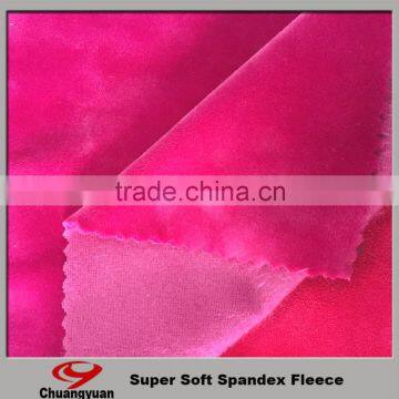 super soft cheap polar fleece spandex fabric/china factory warehouse in stock fabric