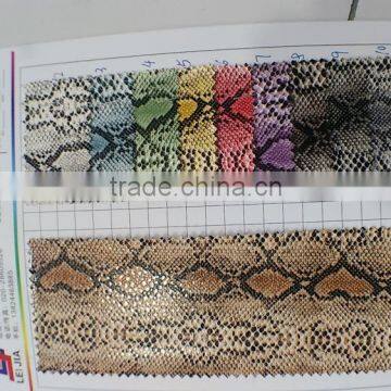 pu pvc leather stocklot for car seat snakeskin grain printed pattern varnished or patent leahter top grade synthetic leather