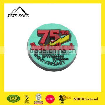 soft pvc badge with safety pin on back